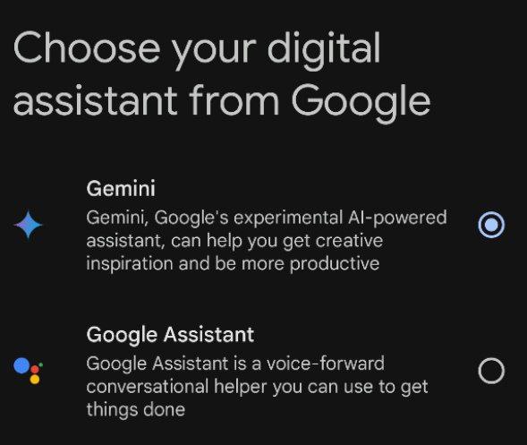 Google Assistant 可以改為 Gemini ㄌ