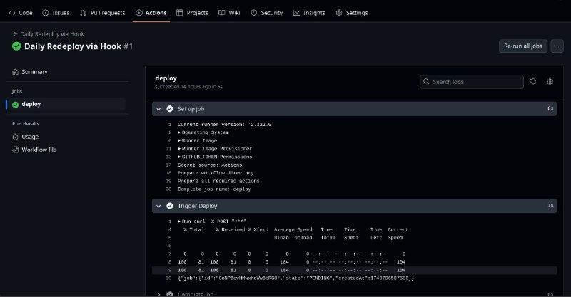 自动部署，好~ （第一次用 Github Action ，开心，故发一条）