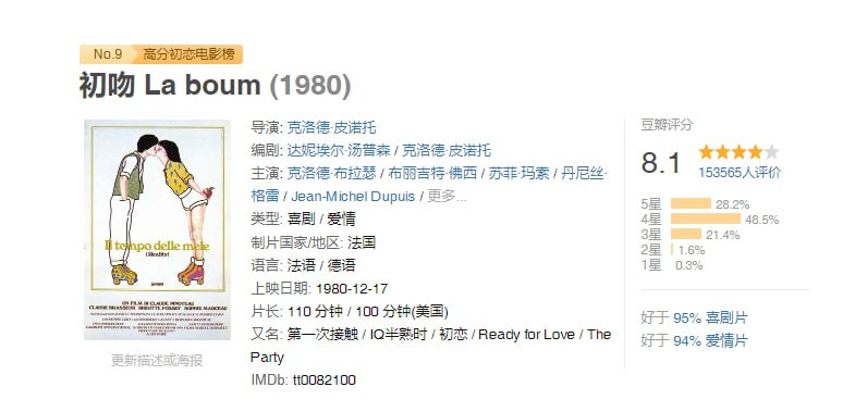《初吻》1980经典法国电影：高清1080P蓝光中字[5G资源下载]